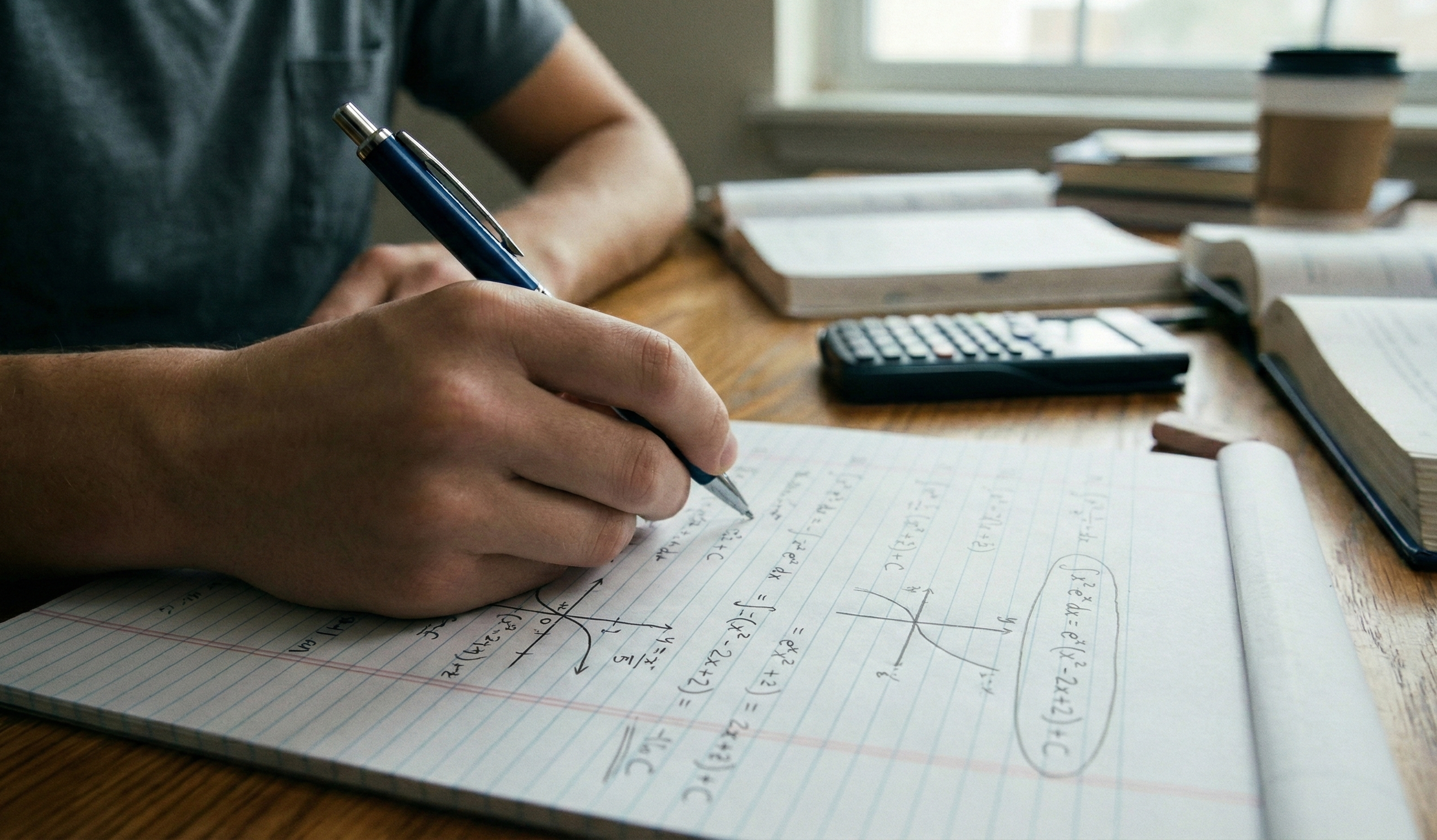 Student working on mathematics